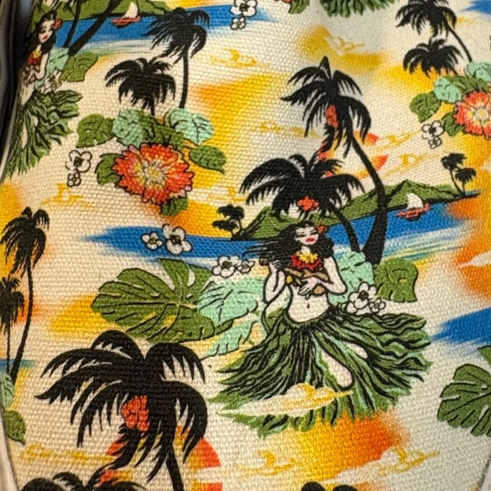 Vans Classic Slip-On shoes Aloha Hula palm trees and‎ tropical scenes size 8.5